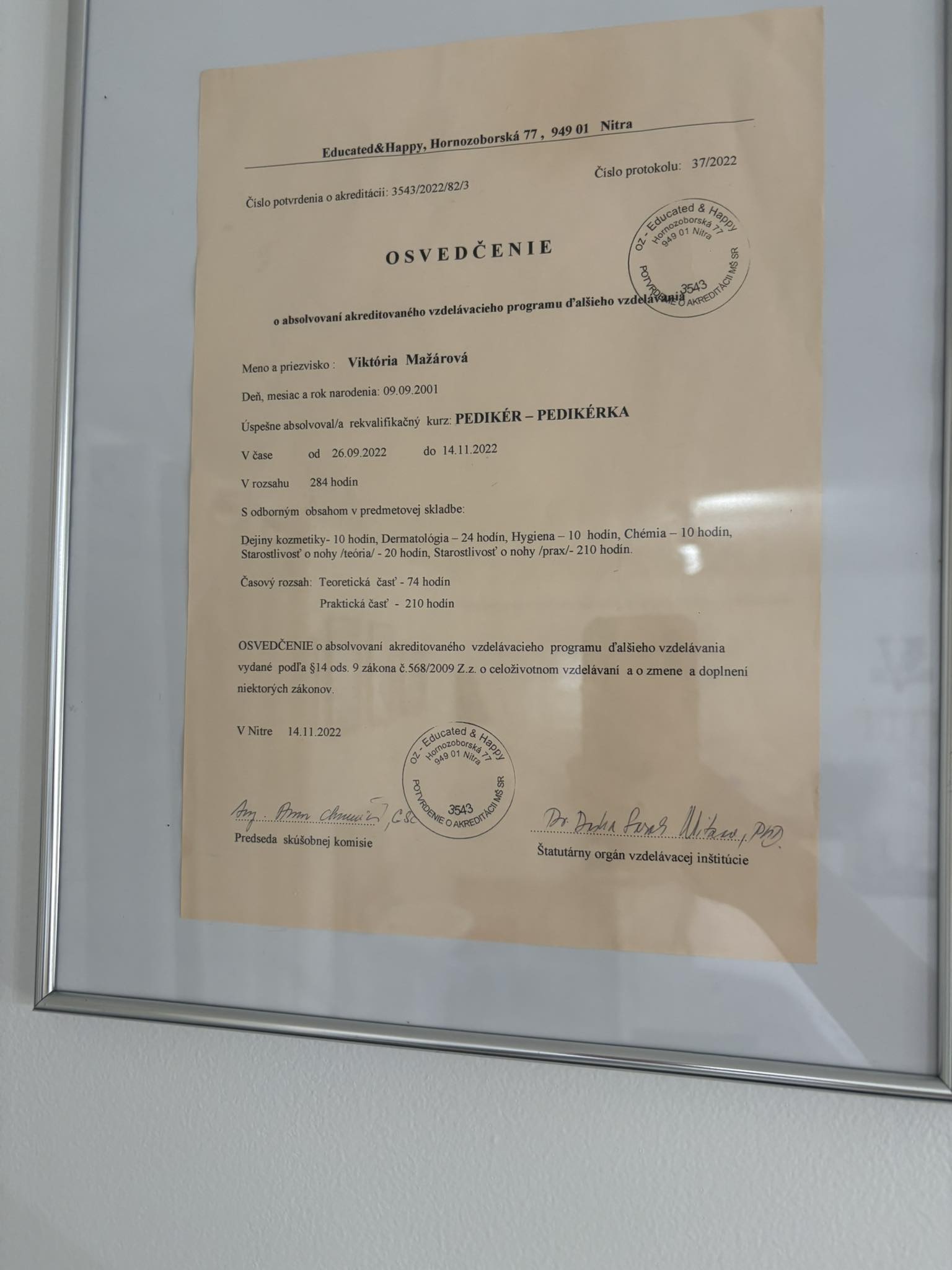 Certifikát | Beauty by Viki